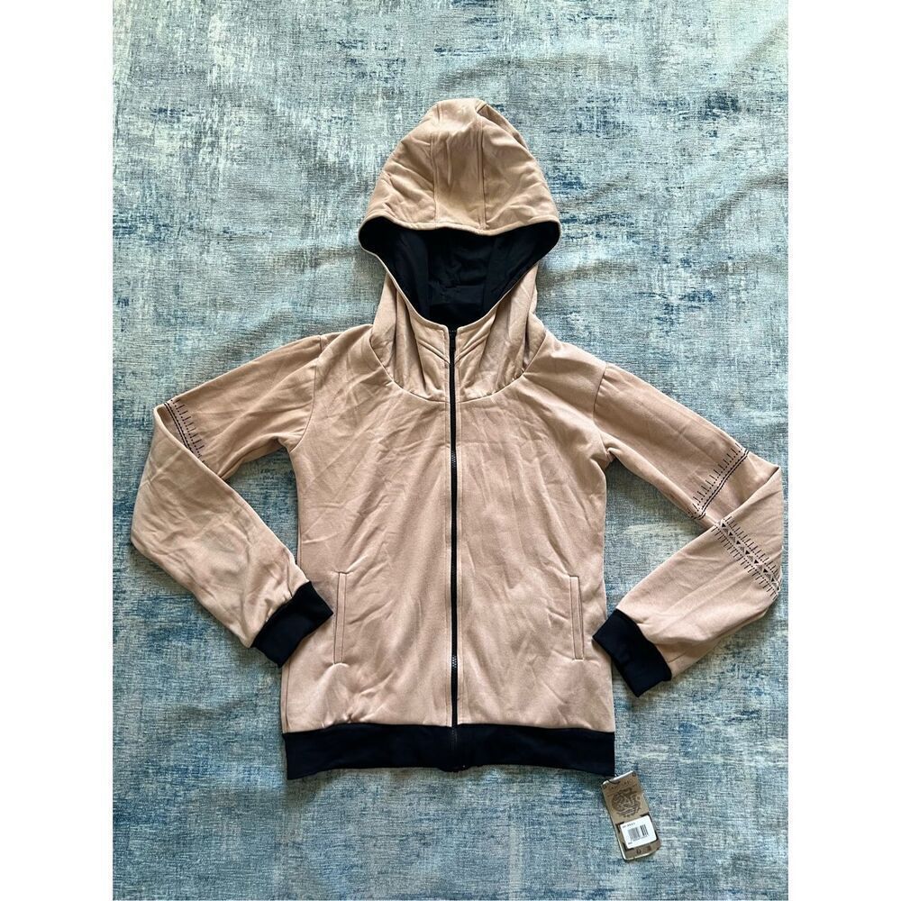 NWT! Gado Gado Toonzshop Vidar Zohraa Full Zip Tribal Art Hoodie Beige M